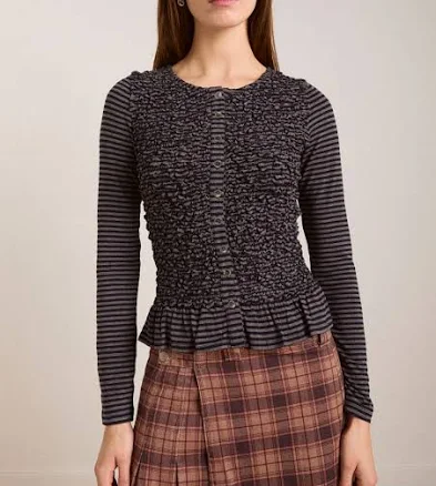 Damson Madder Peggy Smocked Cardi