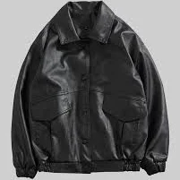 Taehyu Black Leather Bomber Jacket