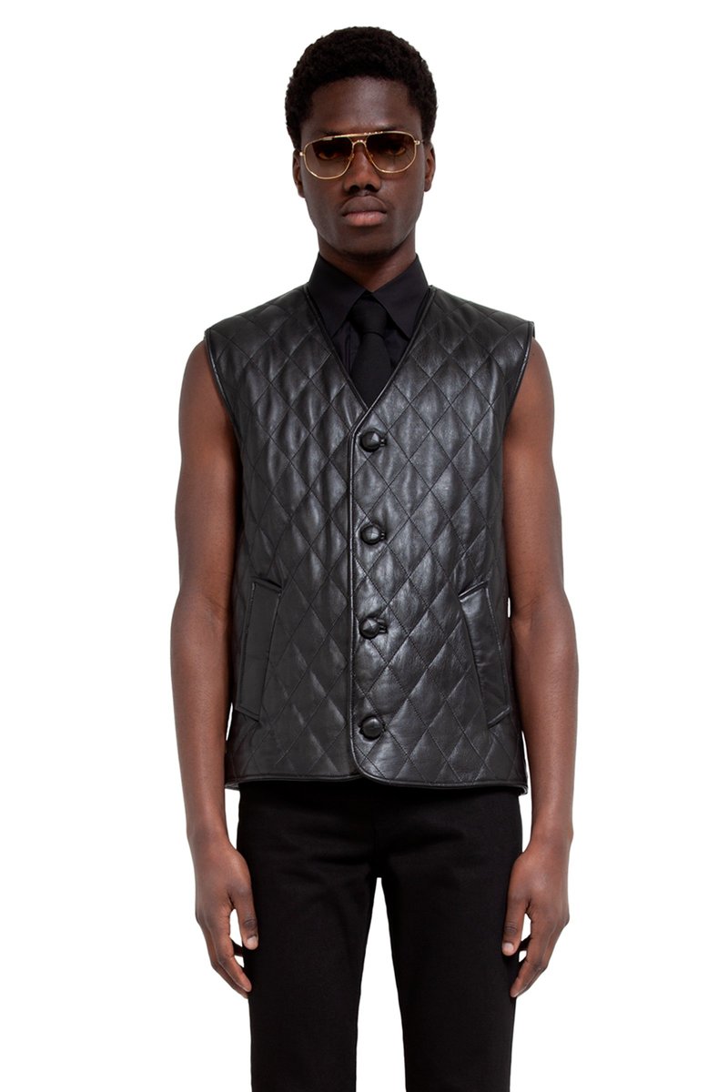 Ernest W. Baker Quilted Lamb Leather Vest