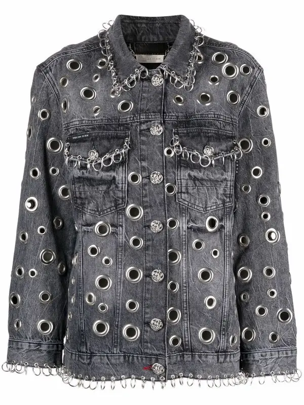 Ring-detail Denim Jacket