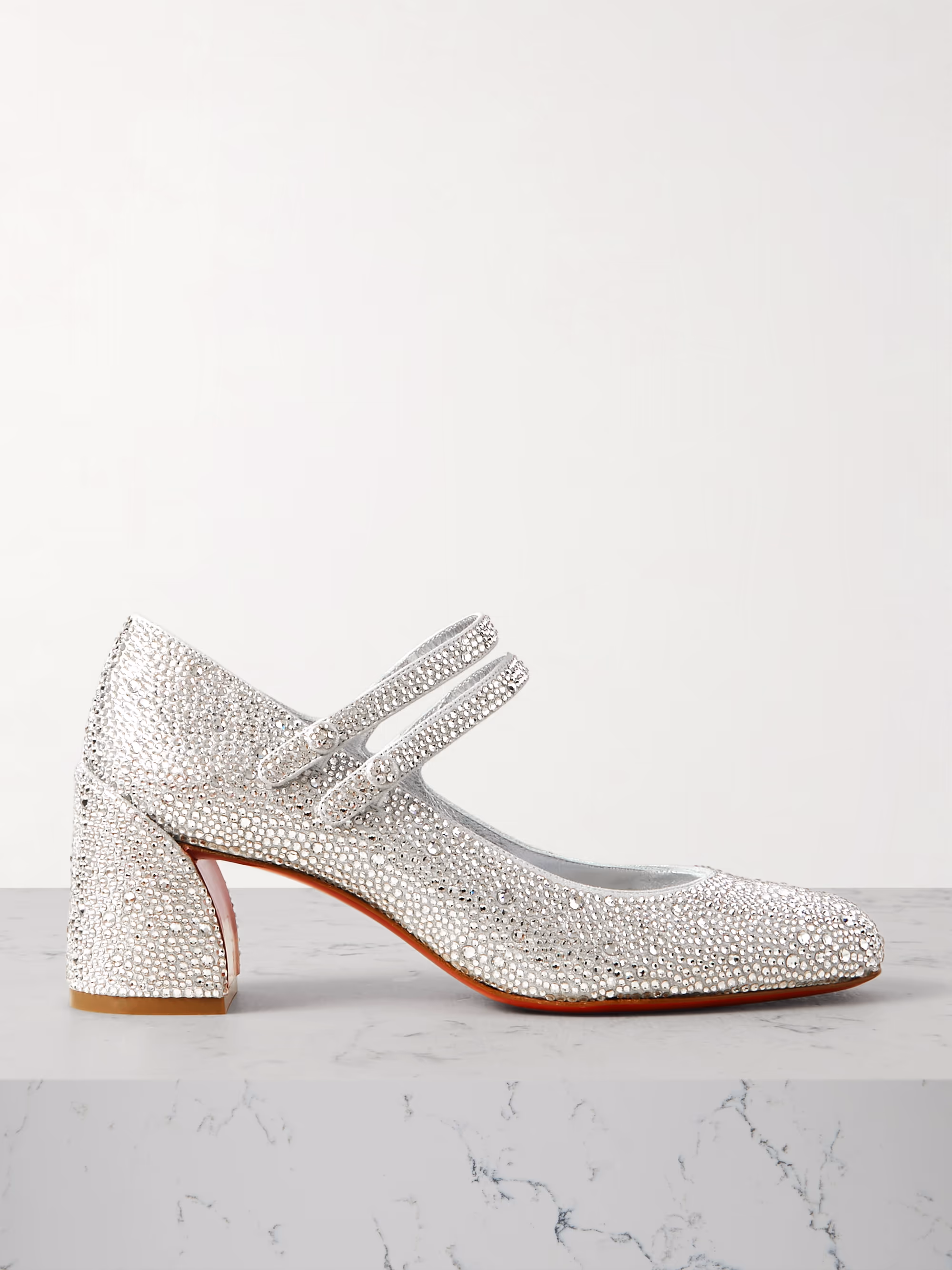 Miss Jane Strass 55 crystal-embellished suede pumps