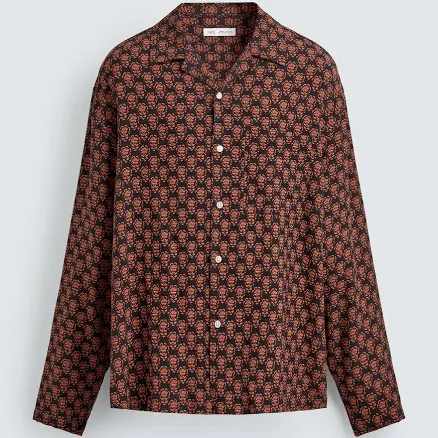 Zara Men's Fluid Geometric Print Shirt
