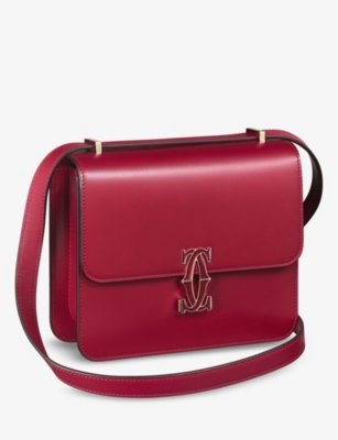 C de Cartier mini leather cross-body bag