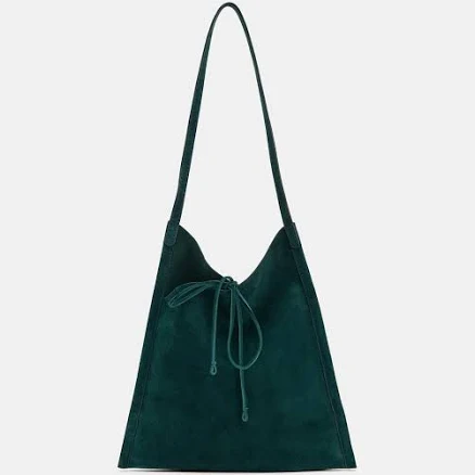 Zara Flat Leather Mini Bag with Tie Closure
