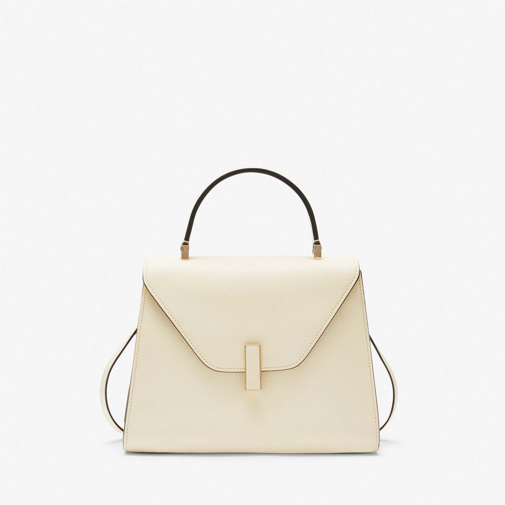 Iside Top handle medium bag - Pergamena White - Millepunte calf leather