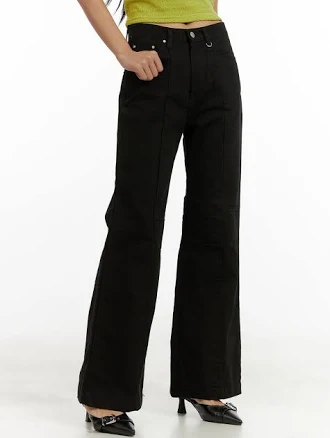 Cotton Slim Bootcut Pants