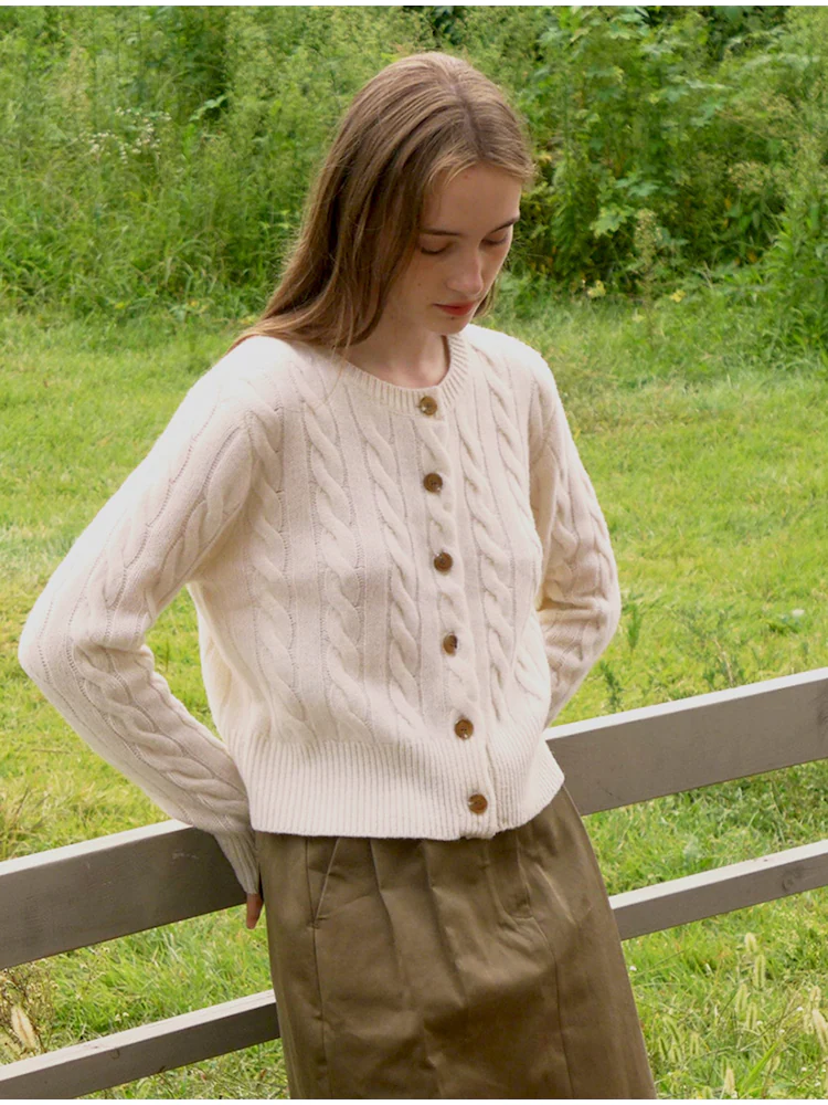 Extra-fine Plain Cardigan