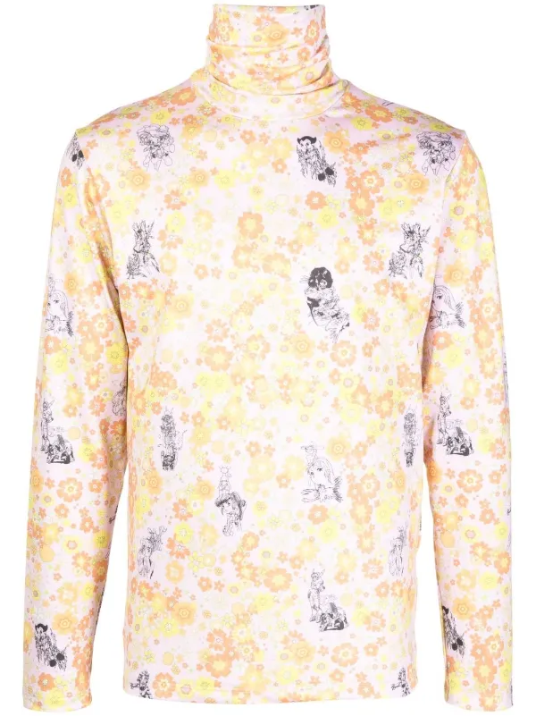 Floral Motif Print Top