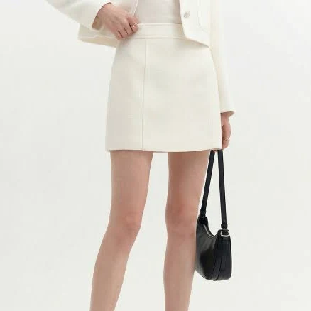 LOOKAST Becca Tweed Cut-Line Mini Skirt