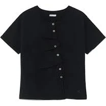 TCM draped half knit cardigan (black) S