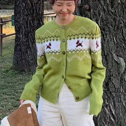 Lang&Lu AGAVI Jacquard Cardigan