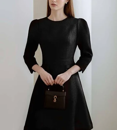 BAU by Bride And You Murphy Ribbon Detailed Tweed A-Line Dress