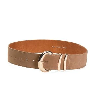 Suede Crescent Moon Buckle Belt