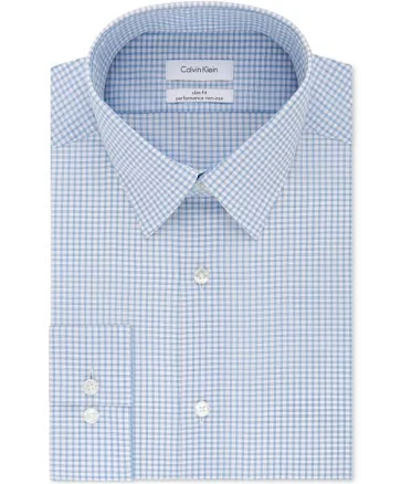 Calvin Klein Men's Slim-Fit Non-Iron Check Dress Shirt