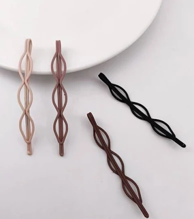 Multicolor 4pcs 7cm Long Round Metal Hair Clips Accessories Barrettes Pins Funky Iron Plain Casual Daily Wear Hairpin Bobby Pins For Women,one-size