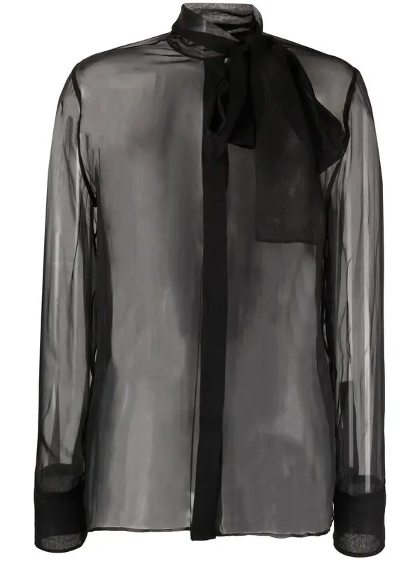 Scarf-detail Chiffon Blouse