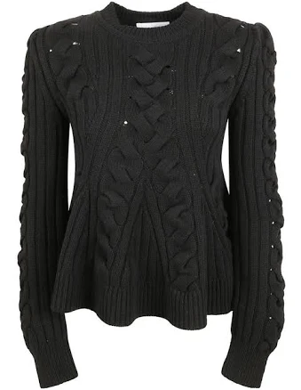Alexander McQueen Peplum Cable-Knit Jumper - M
