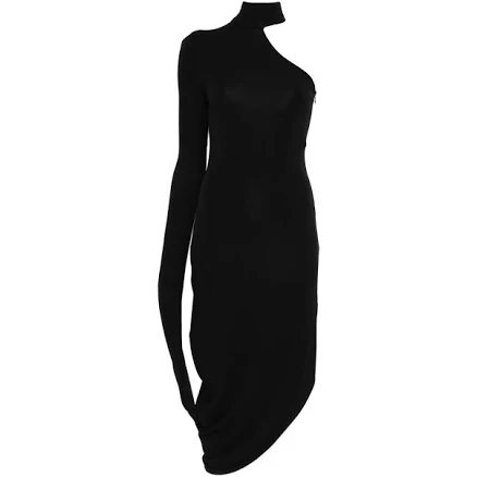 Alexander Wang Women's Asymmetric Draped Crepe Jersey Midi Dress