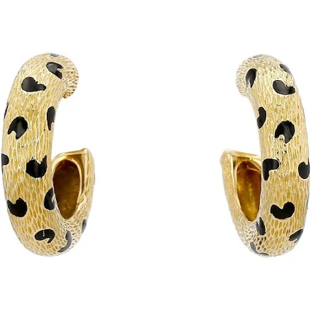 Fred 1970 18kt Yellow Panthère Hoop Earrings