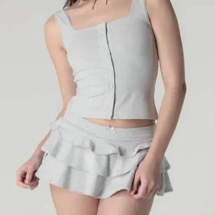 Glowny Picot Frill Mini Skirt