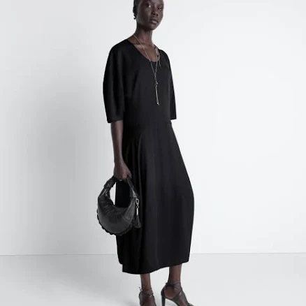 LEMAIRE balloon dress in crepe de chine viscose