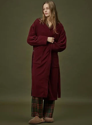 CLASSIC KNIT LONG ROBE_deep redCLASSIC KNIT LONG ROBE_deep red