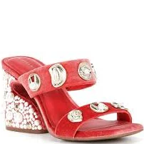 Gianni Bini Penei Velvet Pearl Ornament Slide Sandals