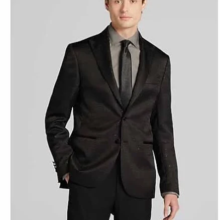 Egara Men's Slim Fit Peak Lapel Dinner Jacket , Black - Size: 40 Regular