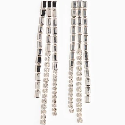 H&M Ladies Long Rhinestone Earrings