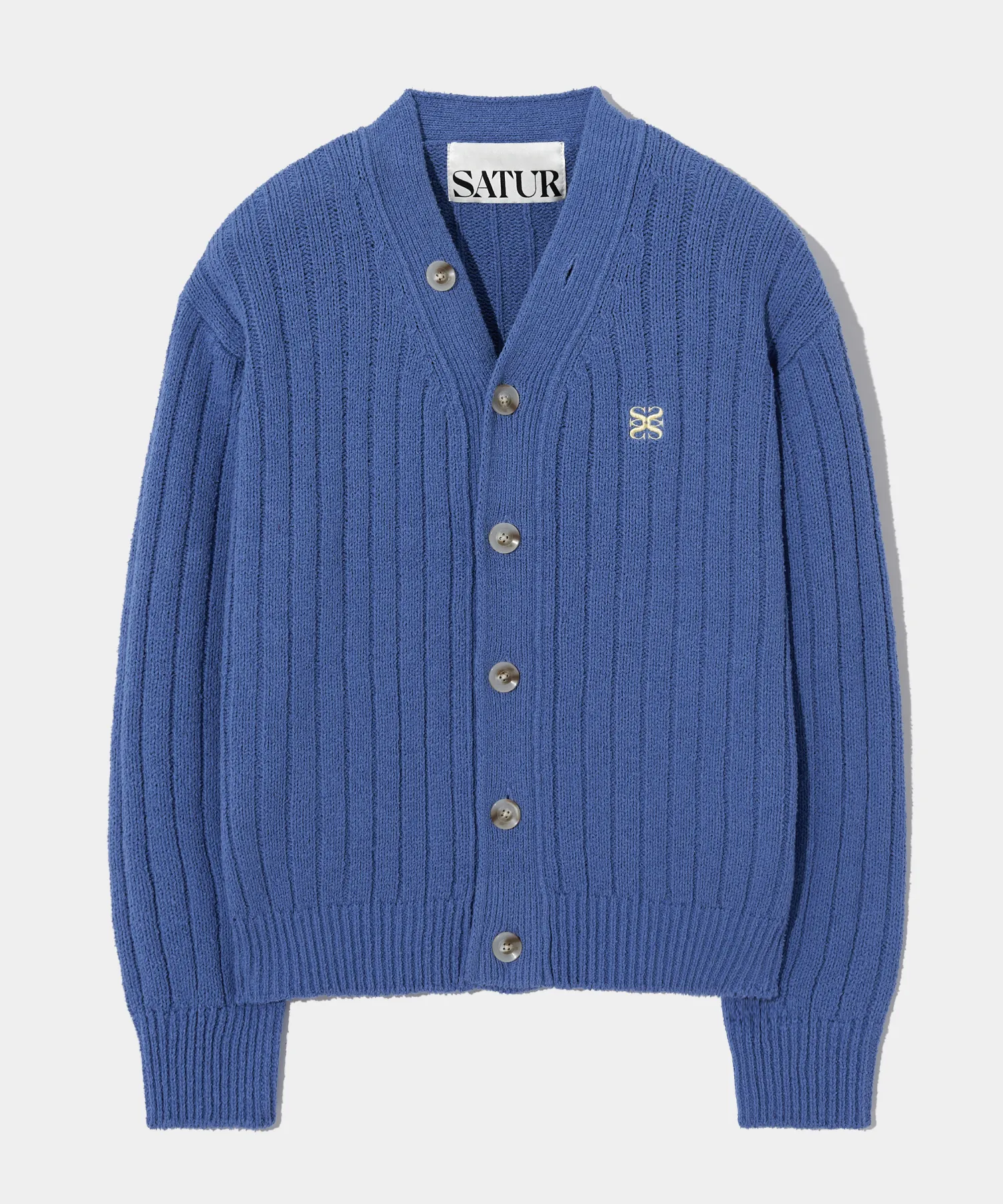 Faro oversized boucle cardigan cerulean blue