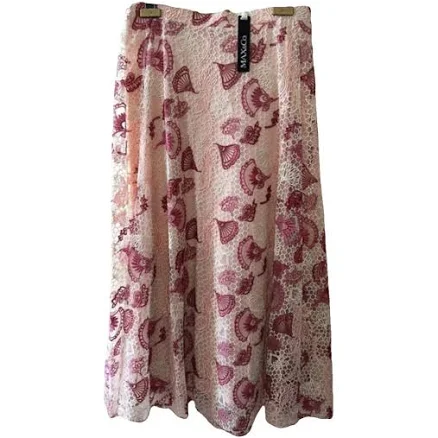 Max & Co Pink Lace Macramé Maxi Skirt Size L