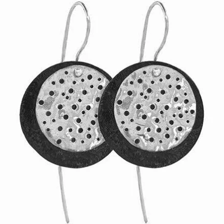 Elke Van Dyke Handcrafted Sterling Silver Eclipse Earrings