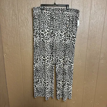 Imtempo Cheetah Print Plisse Loungepants Sz 2x Silky Pockets Elastic