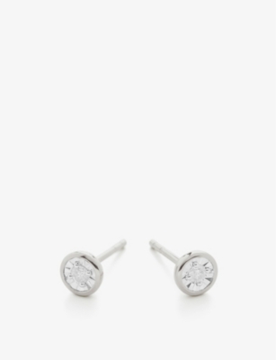 Essential recycled sterling silver and diamond earrings