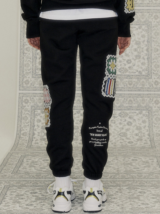Granny Square Jogger Pants
