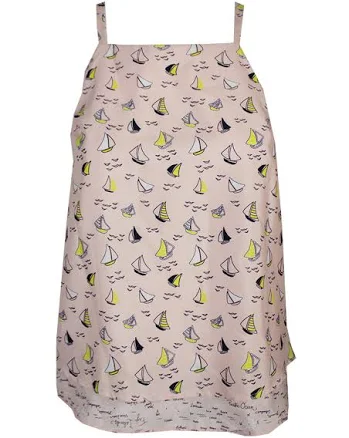 Maison Jules Women's Sleeveless Anchor-Print Layered-Hem Top