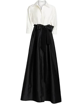 Rickie Freeman Women's For Teri Jon Two-Tone Taffeta Shirtdress