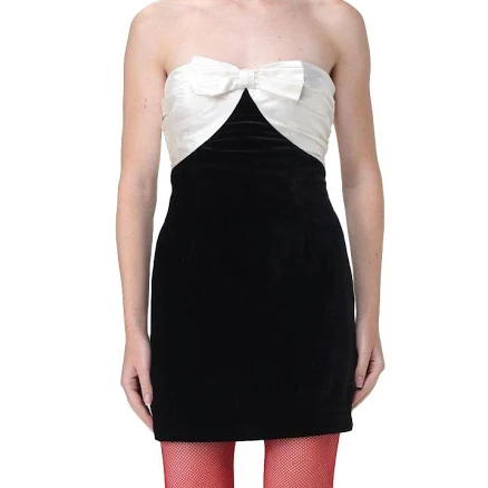 Alessandra Rich Velvet Mini Dress with Bow