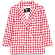 gingham-check blazer