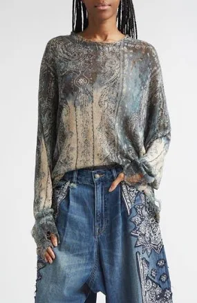 R13 Blue Linen Sweatshirt