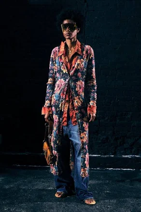 R13 Printed Skinny Long Cardigan