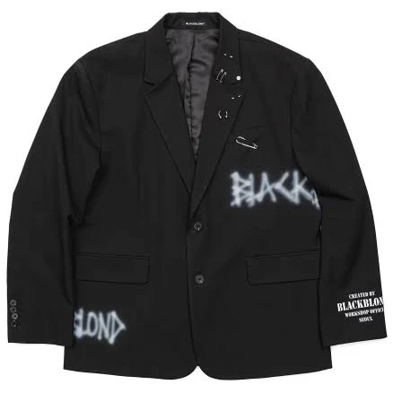 BLACKBLOND Bividi Graffiti Logo Piercing Blazer