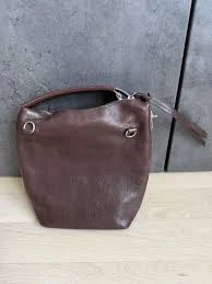 Lemaire Small Croissant Pebbled Leather Shoulder Bag Dark Chocolate w/ Dust Bag