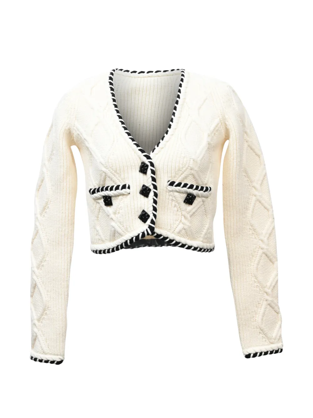 Cable-knit Cropped Cardigan