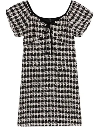 B+ab Puff-Sleeve Tweed Dress