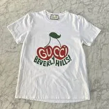 Gucci Beverly Hills Cherry Print Beverly Hills Cotton T-Shirt Women’s L