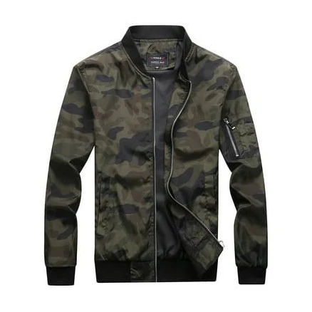 Wreesh Men's Lightweight Camouflage Print Utility Jacket