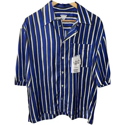 Bottega Veneta Blue Striped Silk Shirt Size L International