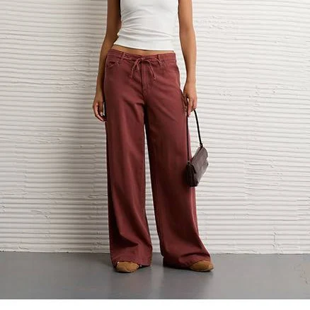 AE Dreamy Drape Stretch Low-Rise Ultra Wide-Leg Pants