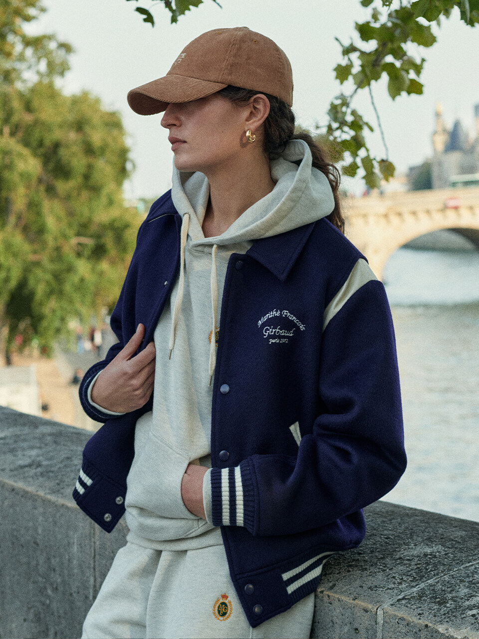 Marithe Varsity Jacket Dark Navy